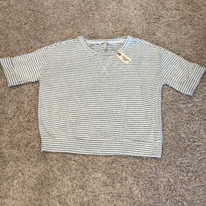 Gentle Fawn women’s Striped Tee in Gray and White